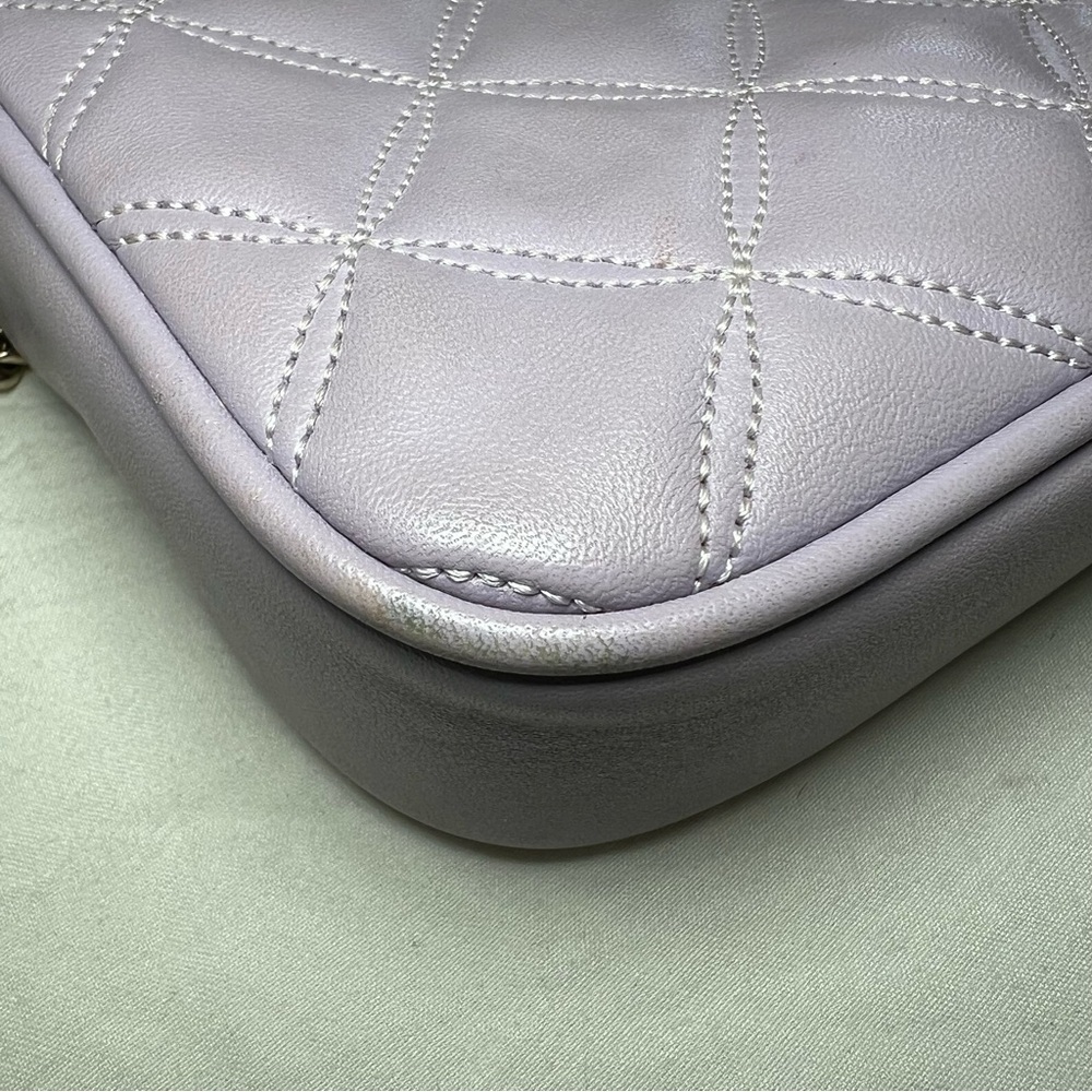Kate Spade Carey Mini Quilted Crossbody Purse Chain Strap - Lilac / Light Purple - Picture 8 of 16
